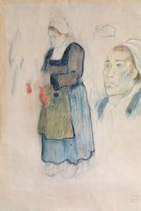 Studies van Bretonse boeren, 1888 door Paul Gauguin